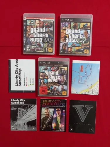 Coleção completa Gta ps3 - Gta4 ,Gta5, Episodes from + Mapas + Manuais