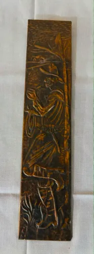 Relíquia Dos Anos 70: Quadro Em Cobre Martelado Da Cultura Caipira