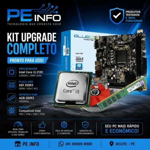 Kit upgrade i3 completo / placa mãe + memória / barato