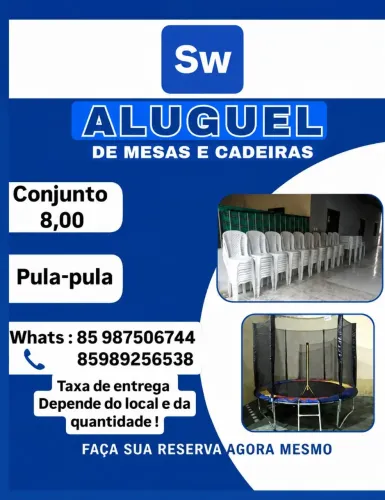 SW mesas e cadeiras