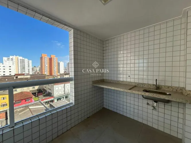 Apartamento à venda no Bairro Ocian, Praia Grande, com suíte e varanda gourmet