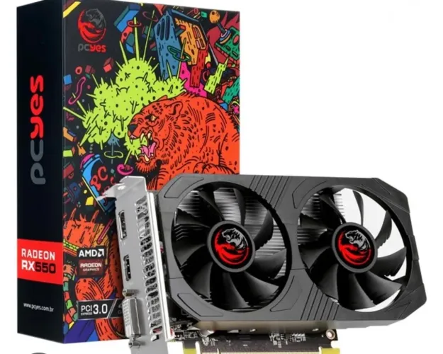 Placa de video rx550 4gb pcyes, não acompanha caixa