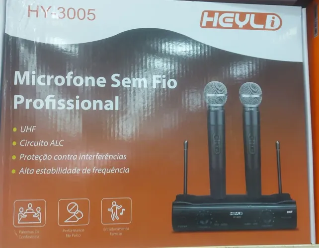Par de microfone sem fio uhf profissional a bateria 