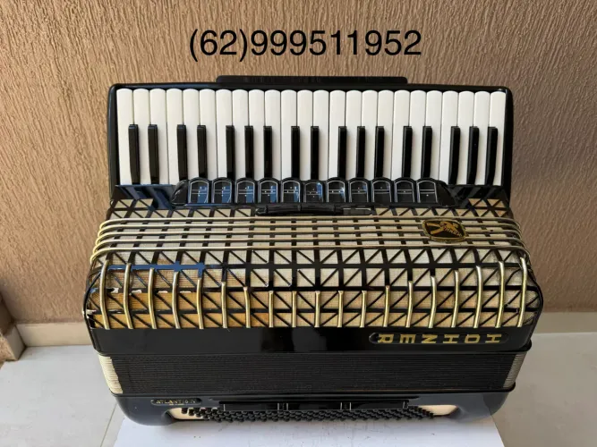 Acordeon sanfona gaita Hohner 120 baixos em 4ª de voz tamanho normal 