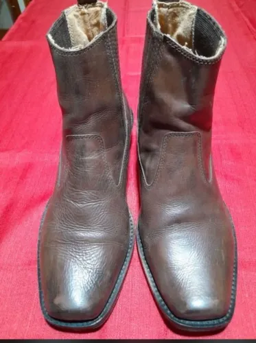 bota masculina de couro marrom 43