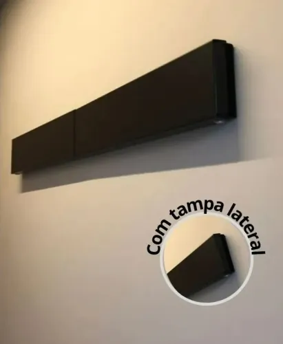 Varal Parede Retrátil Reforçado 120cm 7 Varetas Aluminio Preto