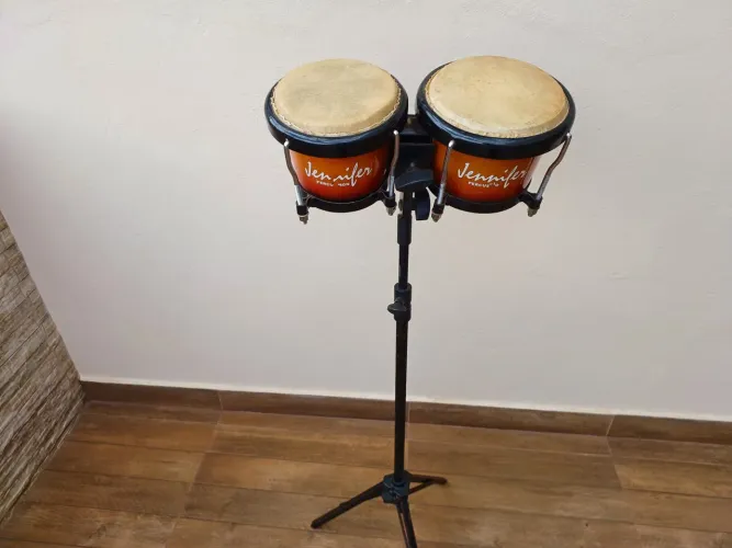 Bongô percussão com suporte 