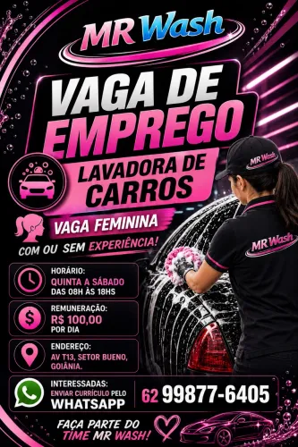 Emprego para Lavadora de Carros 