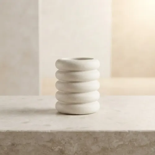 Artesanato - Vaso - Pote - Jarra - Branco