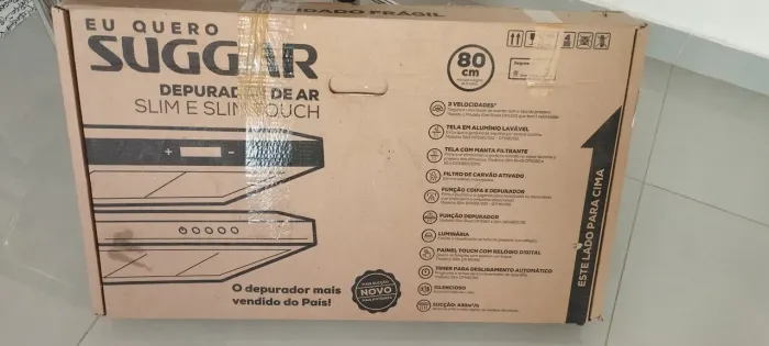 Depurador de ar Slim suggar 80cm 127v novo