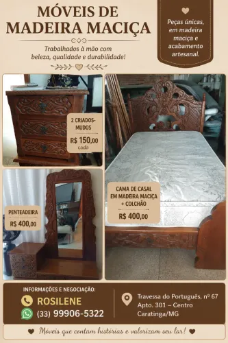 MÓVEIS DE MADEIRA MACIÇA À VENDA - CARATINGA/MG
