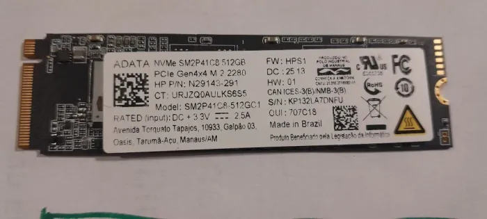 Nvme Adata 512gb gen 4x4