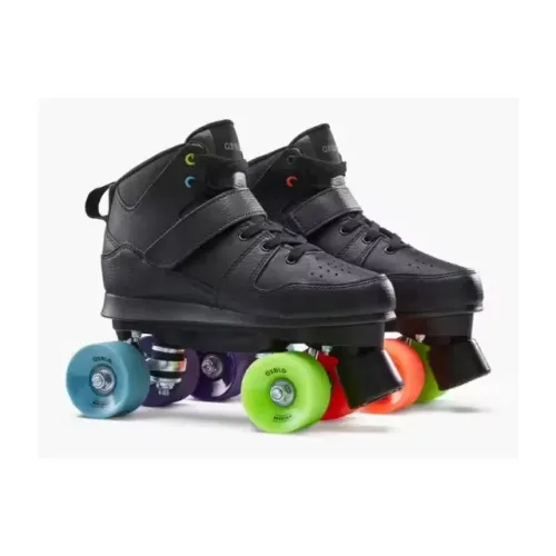 Patins Quad Oxelo Adulto Preto com Rodas Coloridas Tam 42 - Estilo Retro Semi-novo Profiss