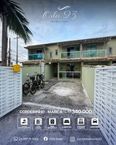 CORDEIRINHO, ORLA 23 IMOBILIÁRIA VENDE! Excelente casa na rua da praia em Maricá.