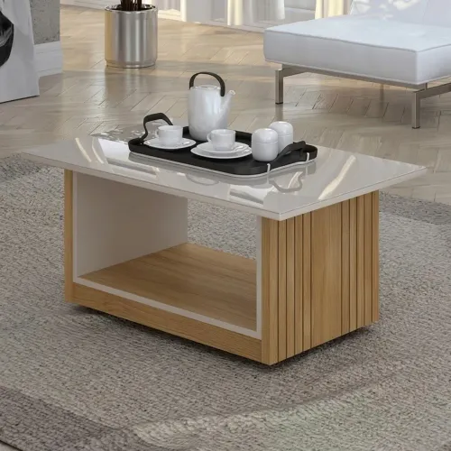 MESA DE CENTRO VENEZA - CIN/OFF WHITE