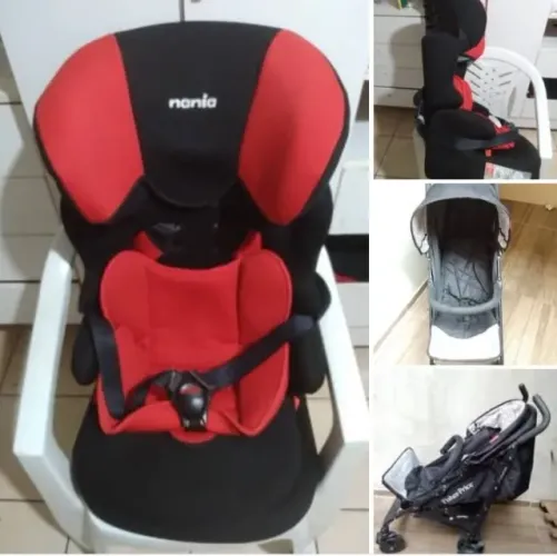 Vende se um carrinho  e uma caderinha para de bebe para automóvel