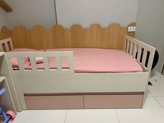 Cama Madeira MDF naval criança solteiro com gavetas 