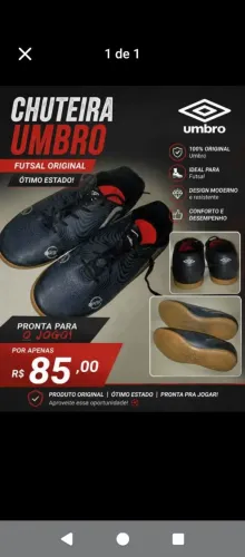 Chuteira Umbro Futsal Original - Ótimo Estado