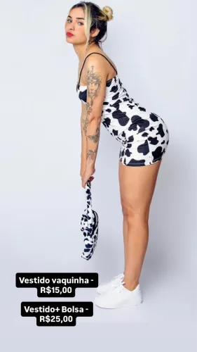 Vestido vaquinha + bolsa