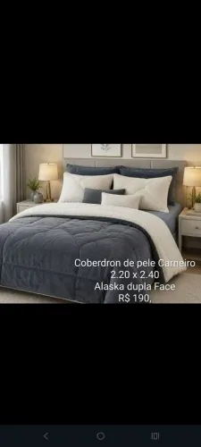 Coberdrom ALASKA Dupla face 2,20 x 2,40 ( pele de Carneiro )