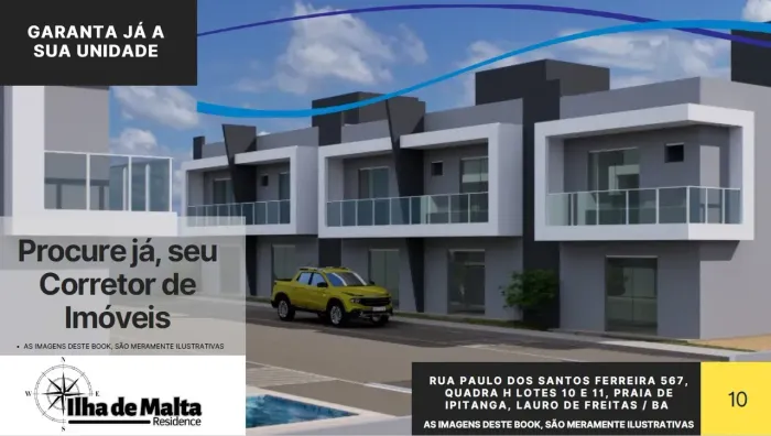Casa Duplex | 03 Quartos | 02 Suíte | Ilha de Malta Residence | 500m da Praia de Ipitanga