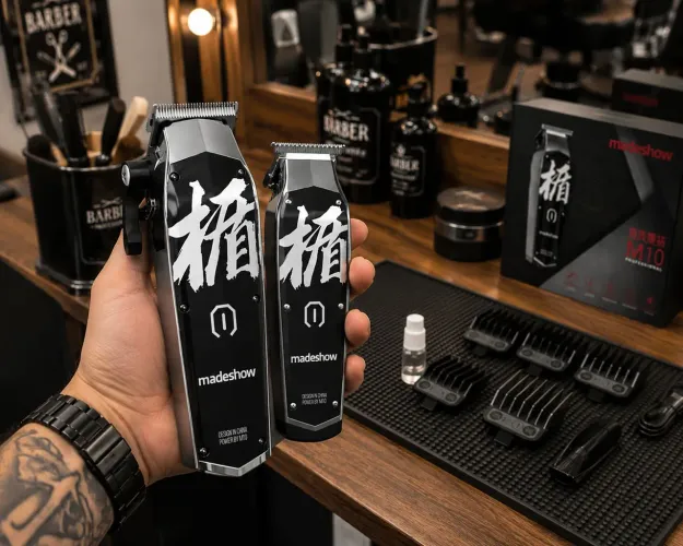 KIT DE MÁQUINA DE CORTA CABELO PROFISSIONAL MADSHOW M10 E M11 