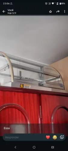 Estufa Vitrine Aquecida Salgados Inox Curva 220v