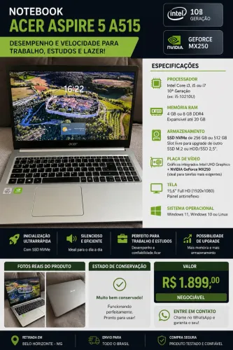 Notebook ACER ASPIRE 5 A515