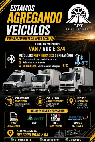     Oportunidade para Veículos Refrigerados - Agregamento Já!