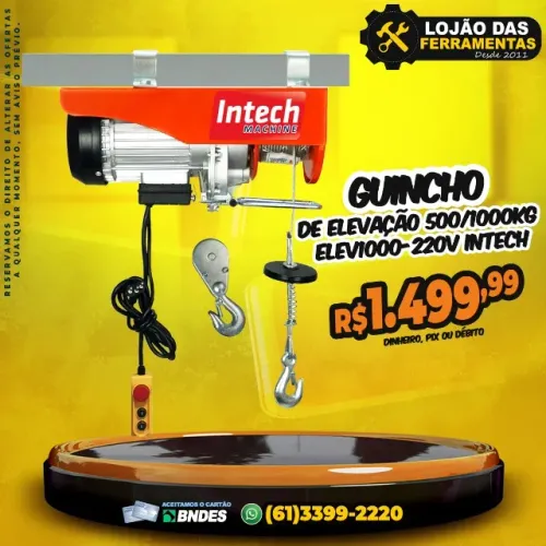 Guincho de Elevação 500/1000Kg ELEV1000-220v Intech