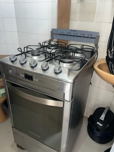 Fogão Brastemp Ative! Inox 4 Bocas com Forno