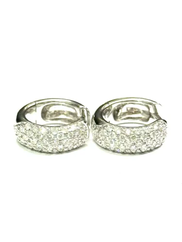 Brinco argola Hstern em ouro branco com 18k750 com diamantes