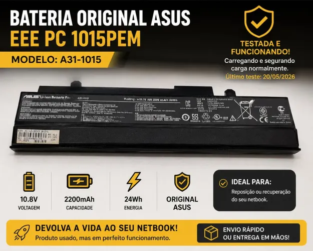 Bateria ASUS Eee PC 1015PEM A31-1015 Original Funcionando