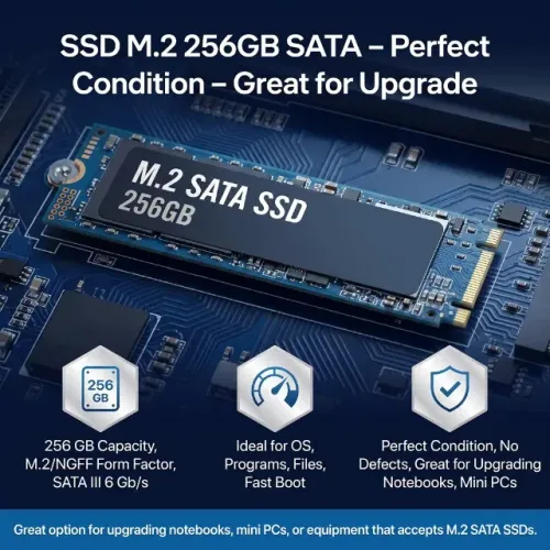 SSD M.2 256GB SATA - Perfeito Estado - Ótimo para Upgrade