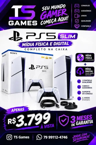 Ps5 slim mídia física 