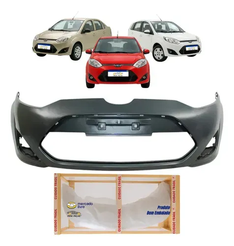 Parachoque Fiesta Rocam 2010 2011 2012 2013 2014 Preto Liso Para Pintura