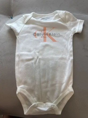Body Calvin Klein Infantil Branco 0-3m