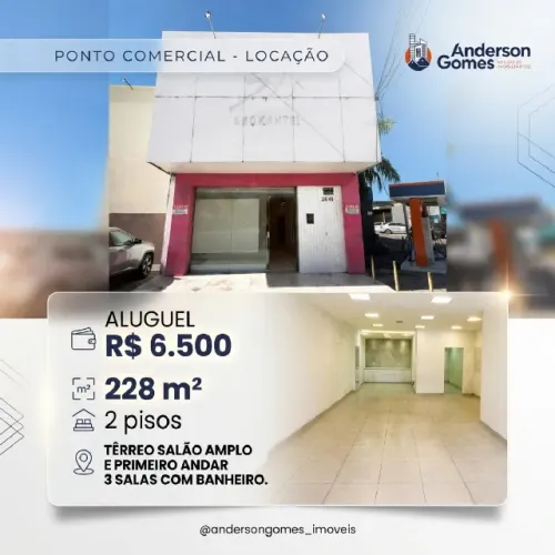 Ponto Comercial para Aluguel em Igapó, 228m², Dois Pisos - Av. Bacharel Tomaz Landim