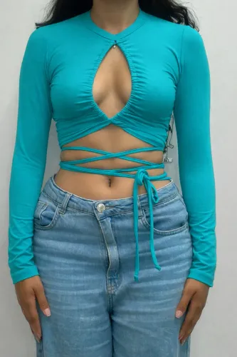 Blusa academia bambush turquesa