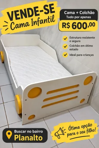 Cama carrinho + colchão