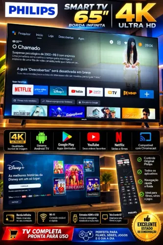 ? SMART TV PHILIPS 65? 4K ULTRA HD - ANDROID TV