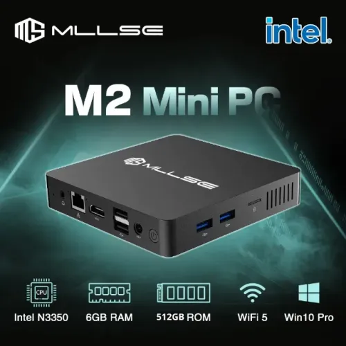 Mini PC Intel Celeron N3350, 6GB RAM, 256GB SSD, Win 10 Pro