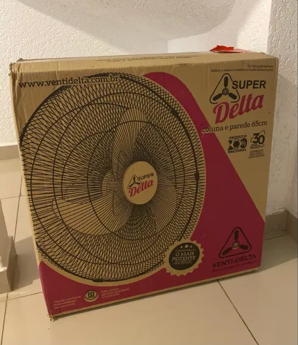 Ventilador Delta Parede Super 65 cm, Bivolt 160 Fios, Preto - lacrado