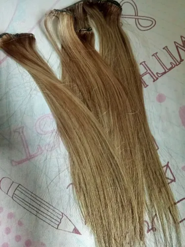 Mega hair telas loiro mesclado 43 cm Cabelo humano 