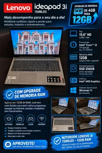 Notebook Lenovo 3i - 15.6 polegadas - CPU intel