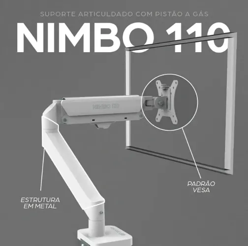 Suporte Articulado para Monitor 13" a 32" (Pistão a Gás) - Branco