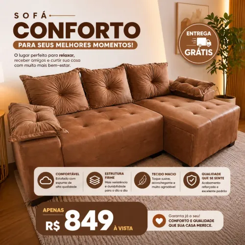 sofá chaise promoção COPA
