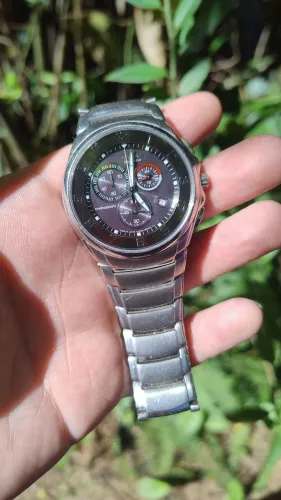 Relógio Citizen Eco Drive Cronógrafo Safira