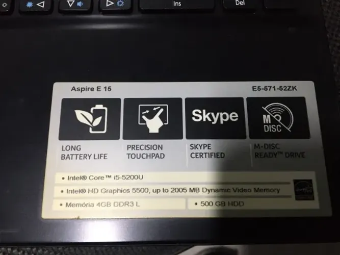 Notebook Acer Aspire E15