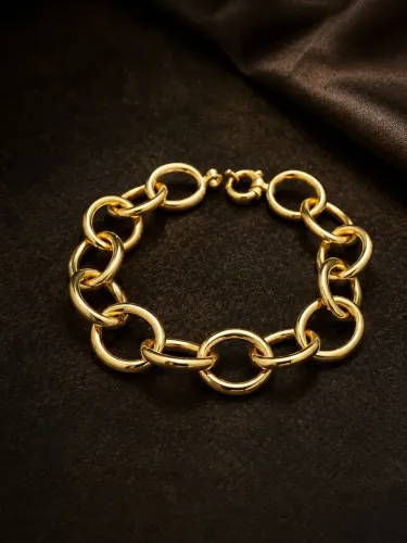 Pulseira Elos Ovais em Ouro 18K 750